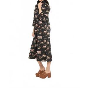 NEW HOLLY SHAE DESIGN grace midi dress in dogs on the hunt